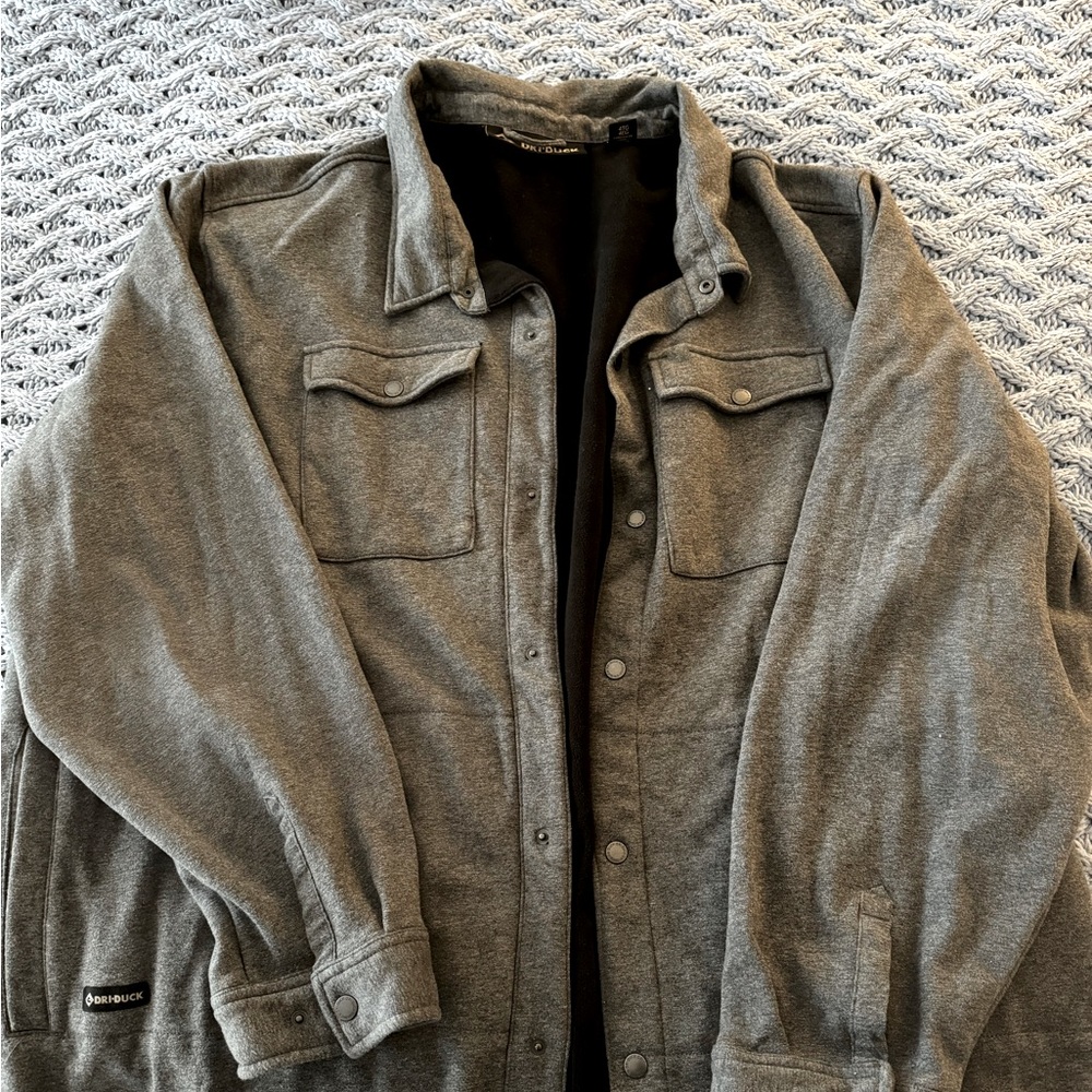 DriDuck fleece Lined Shirt Jacket, size 4XL Grey